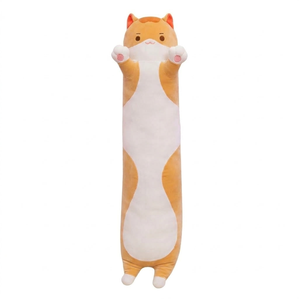 【人気】ふわふわロングキャットクッション 50cm｜抱き枕・ソファ・ベッドに