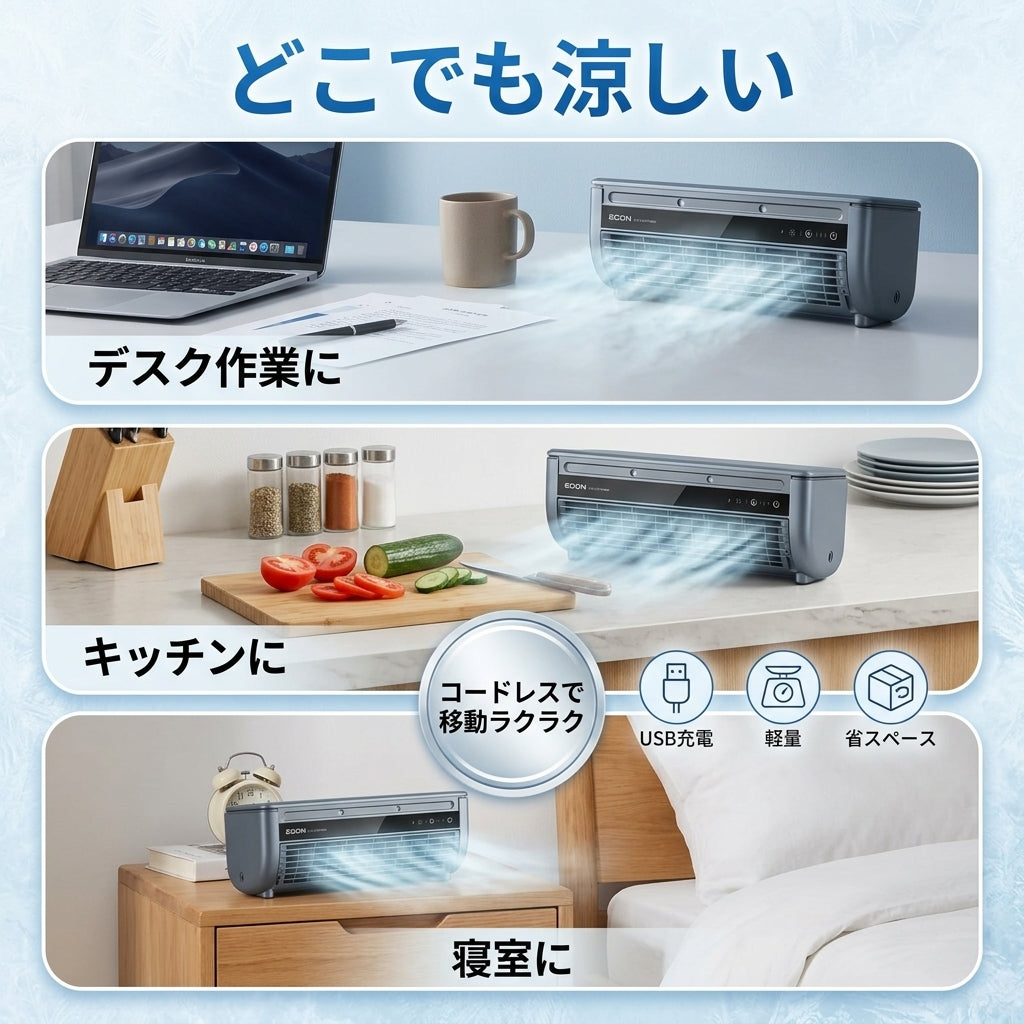 氷クール｜置くだけ涼感ミスト冷風扇｜静音・省エネ