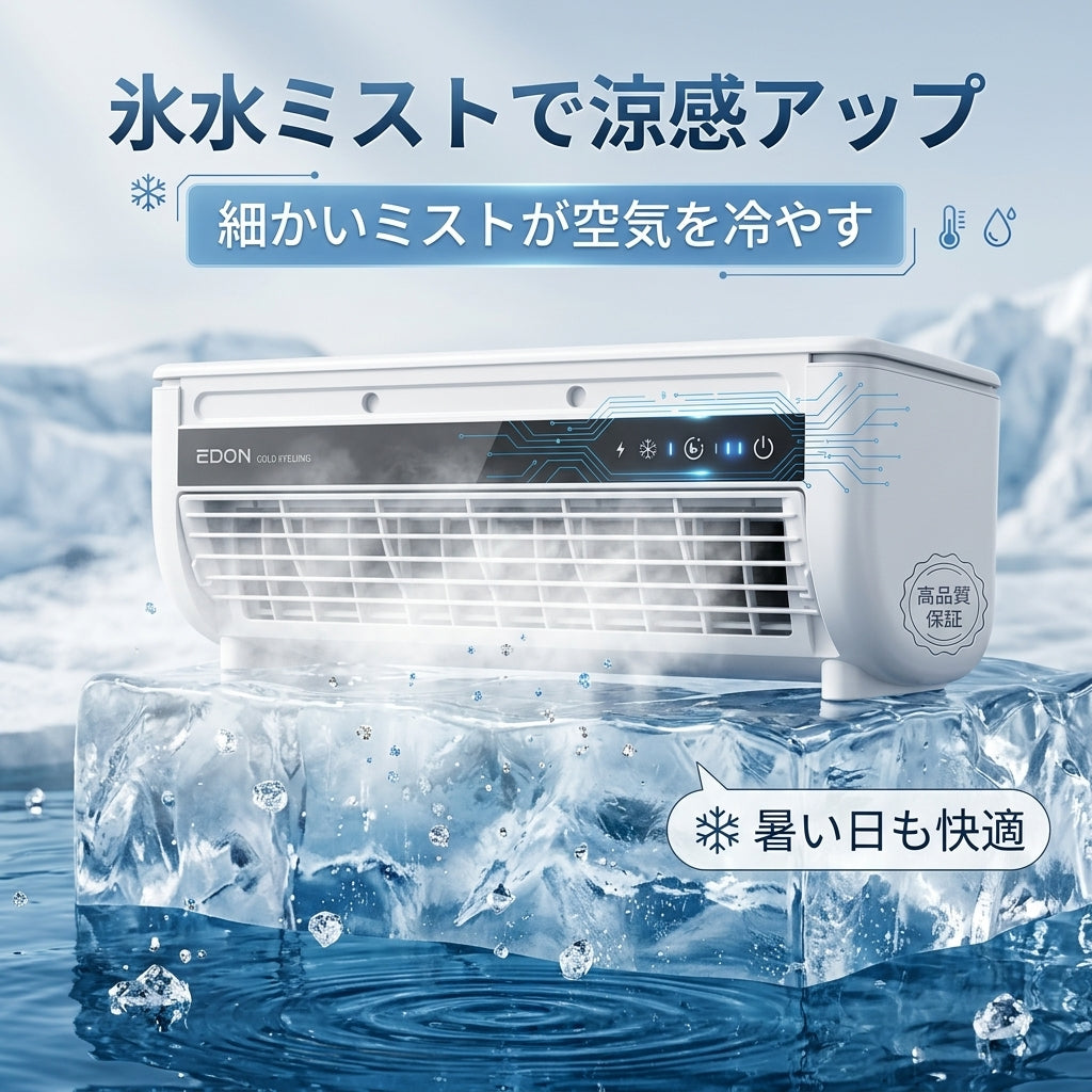氷クール｜置くだけ涼感ミスト冷風扇｜静音・省エネ
