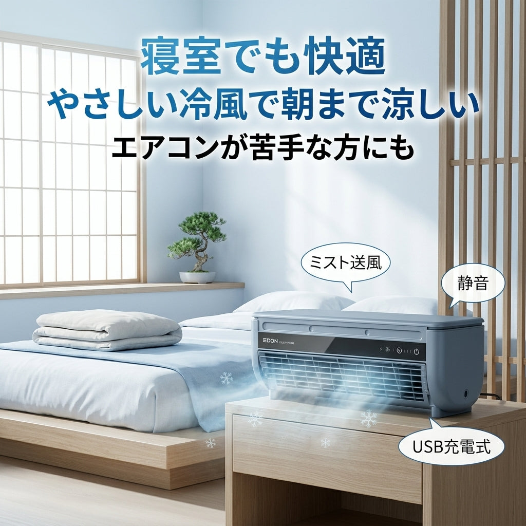 氷クール｜置くだけ涼感ミスト冷風扇｜静音・省エネ